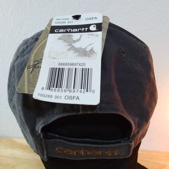 NWT Carhartt Logo  Leather Patch Strap Back Hat - Picture 5 of 9